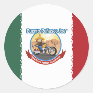 Mexician Flagga Runt Klistermärke