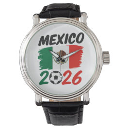 Mexico 2026 Soccer Fan Design with Football Armbandsur