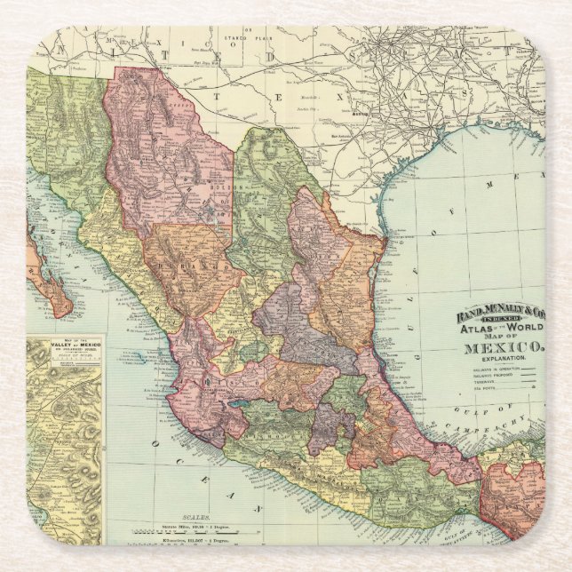 Mexico 7 underlägg papper kvadrat (Framsidan)