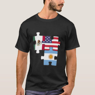 Mexico Argentina And The Usa Puzzle T Shirt