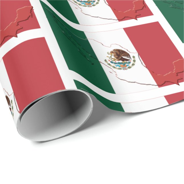 MEXICO | Bandera de México | MEXISK FLAGGA Presentpapper (Rullad Hörn)