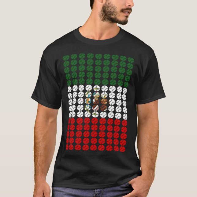 Mexico Baseball Flag for Mexican Baseball Fans  1 T Shirt (Framsida)