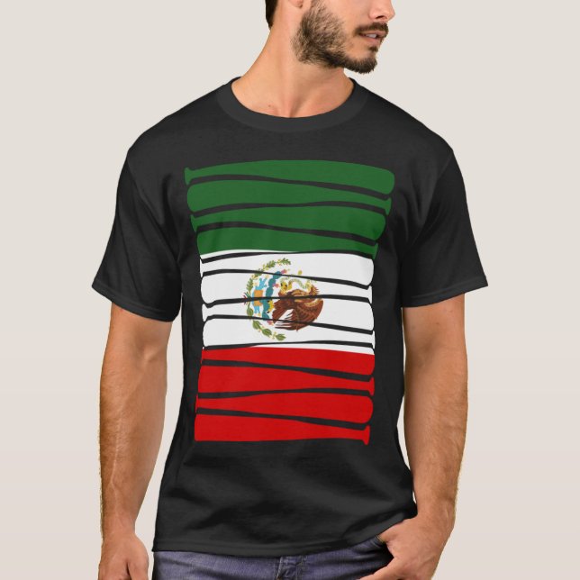 Mexico Baseball Flag for Mexican Baseball Fans T Shirt (Framsida)