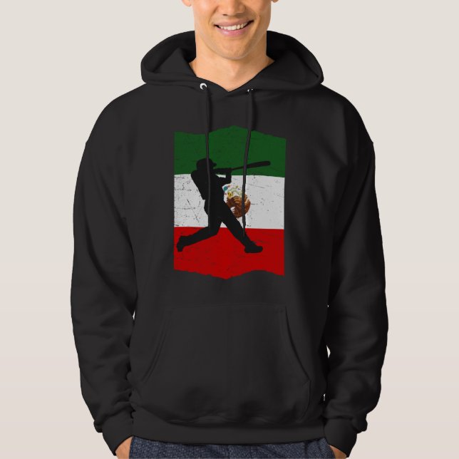 Mexico Baseball Flag for Mexican Baseball Fans Vin Hoodie (Framsida)