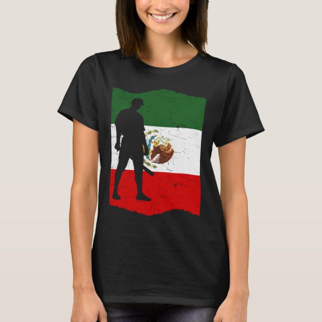 Mexico Baseball Flag for Mexican Baseball Fans Vin T Shirt (Framsida)