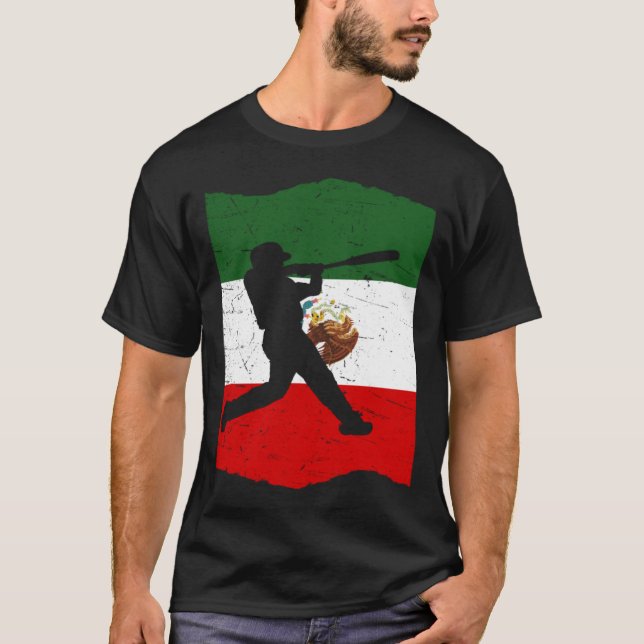 Mexico Baseball Flag for Mexican Baseball Fans Vin T Shirt (Framsida)