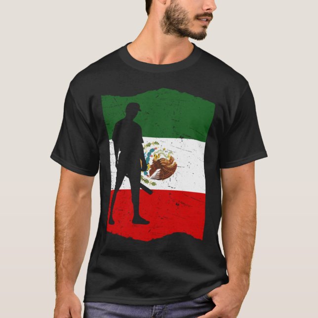 Mexico Baseball Flag for Mexican Baseball Fans Vin T Shirt (Framsida)