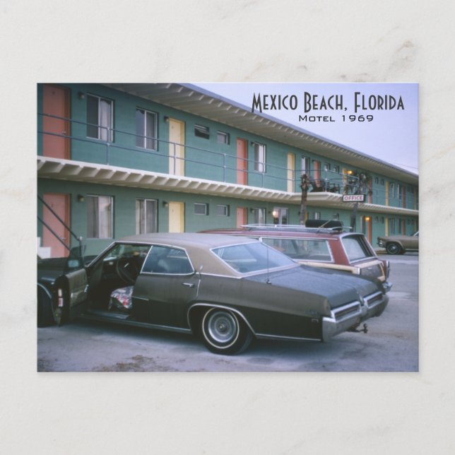 Mexico Beach, Florida 1969 Retro Motel Postcard Vykort (Framsida)