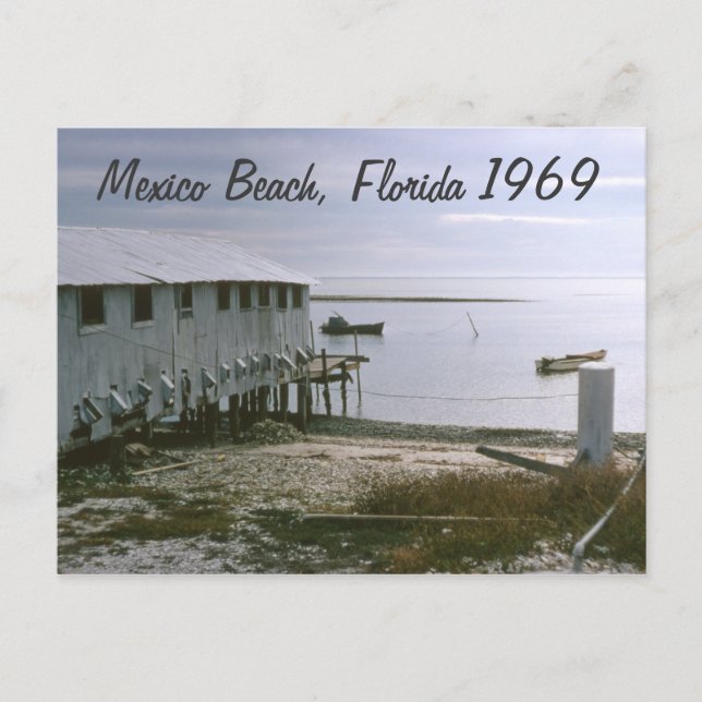 Mexico Beach, Florida 1969 Sjölandskap Postcard Vykort (Framsida)