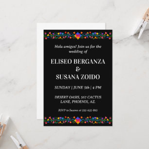 mexico blommigt-mexikanska bröllopsinbjudningar inbjudningar