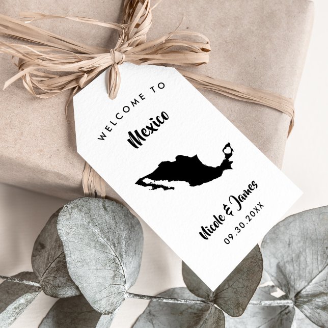 Mexico Bröllop Welcome Bag Märkre, Karta Presentetikett (Skapare uppladdad)