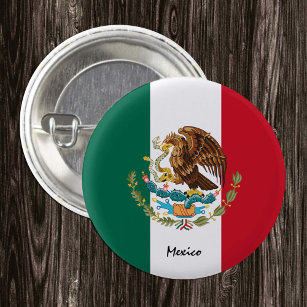 Mexico button, patriotic Mexican Flag fashion Knapp
