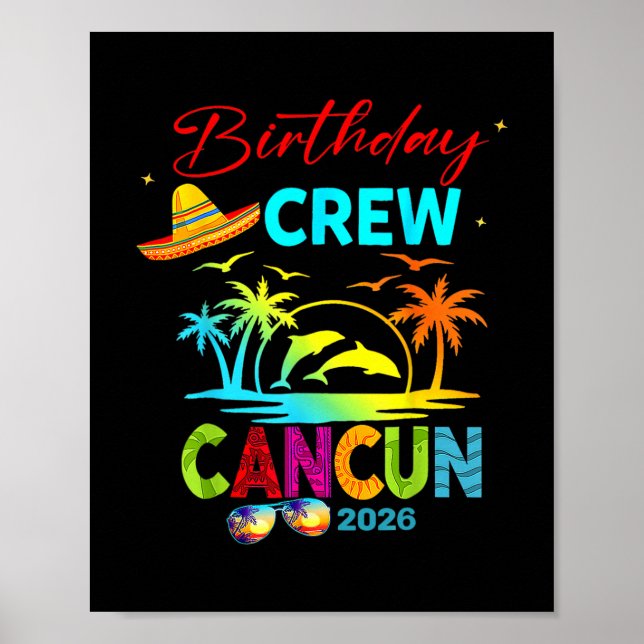 Mexico Cancun Birthday Boy Trip Vacation 2026 Matc Poster (Framsidan)