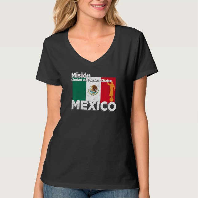 Mexico CDMX Chalco LDS Mission Missionary Premium T Shirt (Framsida)