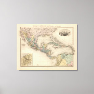 Mexico, Central America och karibiskt Canvastryck