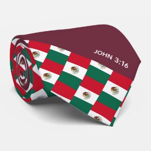 MEXICO Christian Scripture John 3:16 Burgundy Slips