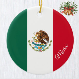 Mexico Christmas Ornament, Mexican Flag Julgransprydnad Keramik
