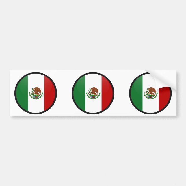 Mexico cirklar den kvalitets- flagga bildekal (Framsidan)