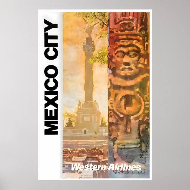 Mexico City Art Västerländsk Resa Affisch Mexikans (Framsidan)