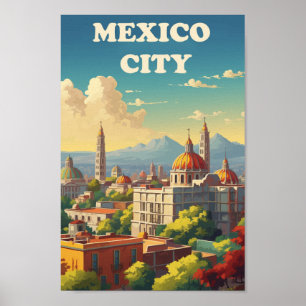 Mexico City Berömd Travel Ställe Poster