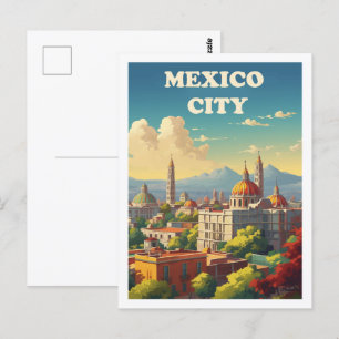 Mexico City Berömd Travel Ställe Vykort