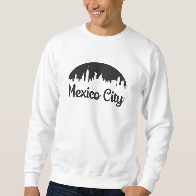 Mexico City Cityscape Skyline Resa Funny Gift Idea Lång Ärmad Tröja (Framsida)