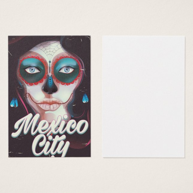 Mexico City Día de Muertos-resemapposters Visitkort (Framsida & baksida)