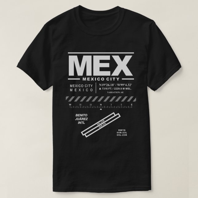 Mexico City Internationell Airport MEX T-Shirt: Tee Shirt (Design framsida)