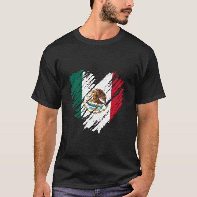 Mexico City Mexican Flag He Mexico T Shirt (Framsida)