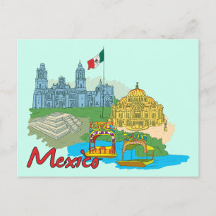 Mexico City, Mexico Berömd City Vykort