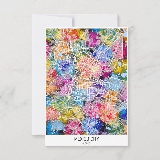 Mexico City Mexiko Karta Tack Kort (Framsida)
