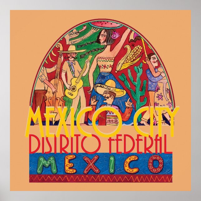 MEXICO CITY Mexiko POSTER utskrift (Framsidan)