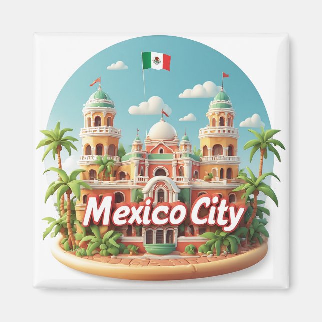 Mexico City Mexiko Resa Present För Utforskare 🗺️ Magnet (Framsidan)
