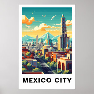 Mexico City Vintage Researesa Konst Poster