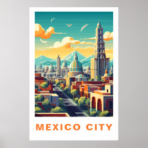 Mexico City Vintage Researesa Konst Poster