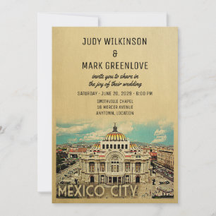 Mexico City Wedding Investigation Palacio Bellas A Inbjudningar