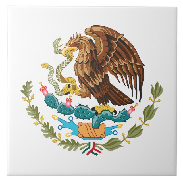 Mexico country coat arms symbol emblem flag eagle kakelplatta (Framsidan)