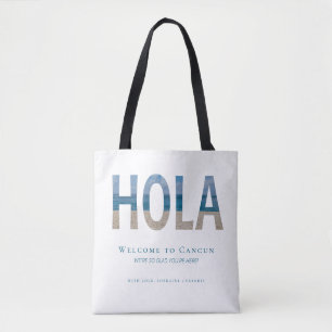 Mexico Destinations-bröllopets välkomstsida för gä Tygkasse