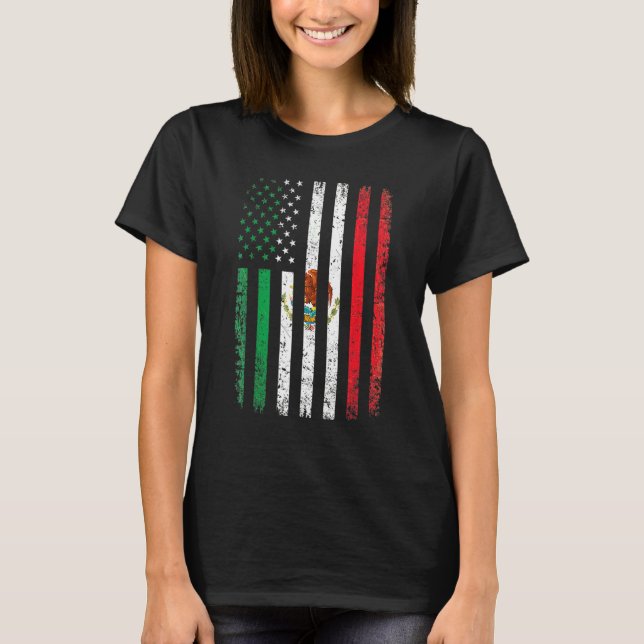 Mexico Flag  4th Of July USA American Mexican Flag T Shirt (Framsida)
