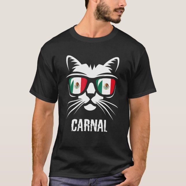 Mexico Flag  Cat Mexican Amigo Saying T Shirt (Framsida)