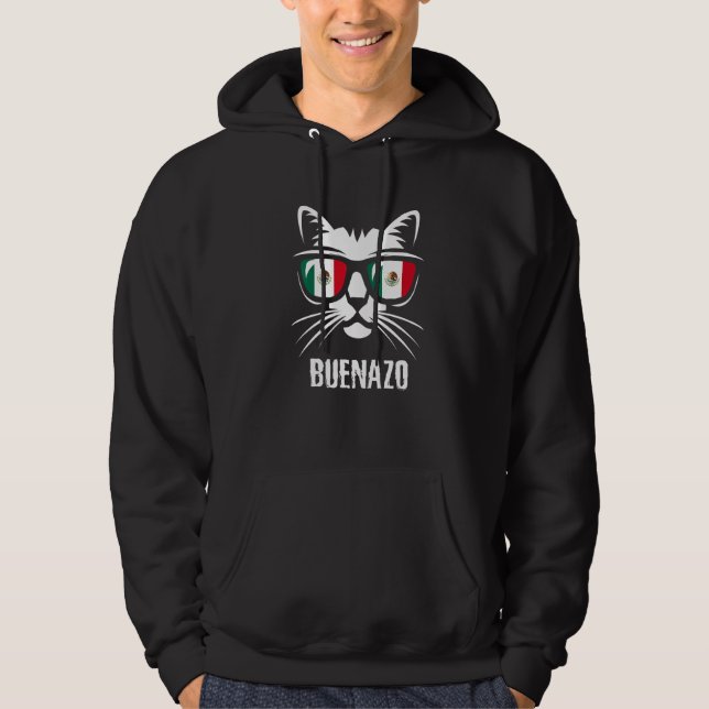 Mexico Flag  Cat Mexican Saying Buenazo Hoodie (Framsida)