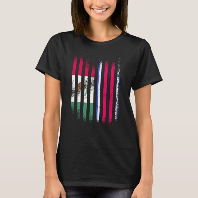 Mexico Flag Costa Rica Grown Country Flags Stripes T Shirt (Framsida)