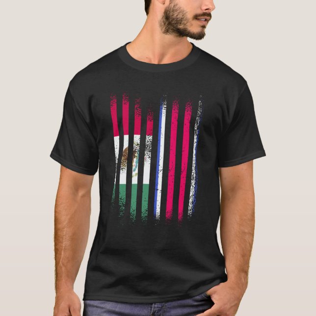 Mexico Flag Costa Rica Grown Country Flags Stripes T Shirt (Framsida)
