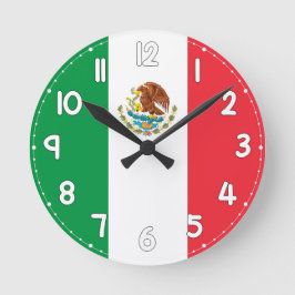 Mexico Flag Wall Clock - Flag of Mexico Rund Klocka