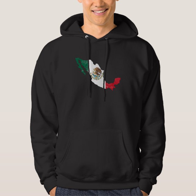 Mexico flag with Mexican map distressed Hoodie (Framsida)