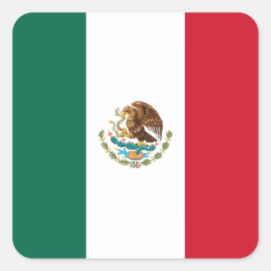 Mexico flagga fyrkantigt klistermärke