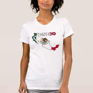 Mexico flagga i karta tee shirt