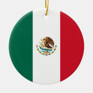 Mexico flagga julgransprydnad keramik