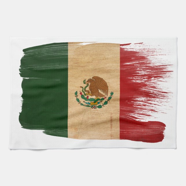 Mexico flagga kökshandduk (Horisontell)