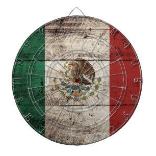 Mexico flagga på gammalt Wood korn Darttavla